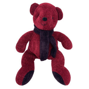 Pottery Barn Kids NICHOLAS BEAR 15" Burgundy Plush Knit Chenille Purple Scarf
